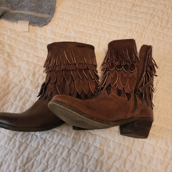 Anthropologie Mia Sheridan leather fringe boots - Picture 3 of 7